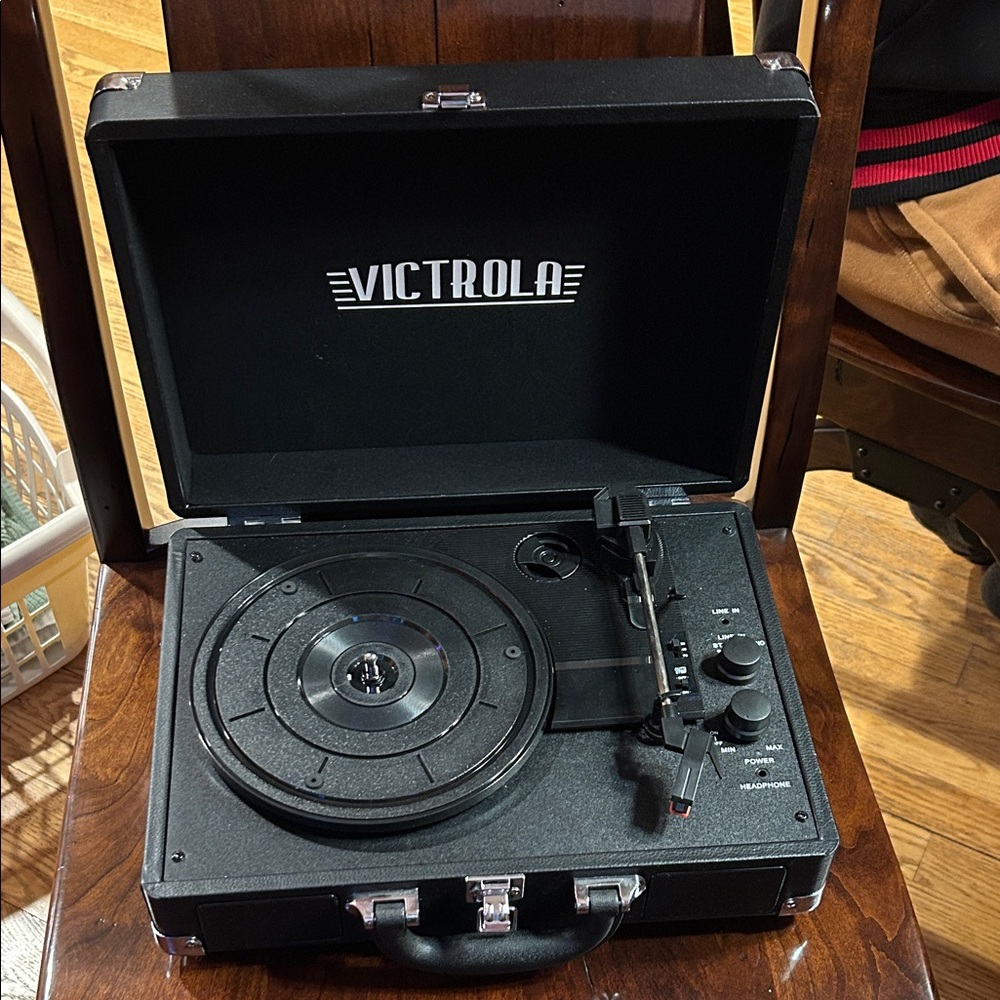 Victrola Black Suitcase Vinyl Record Player